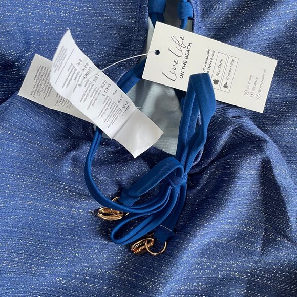 NWT Blue Asymmetrical Standard Coverage One-Piece - Picture 10 of 12